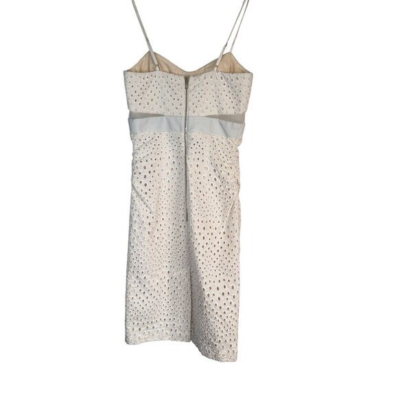 Charlotte Ronson 0 White Faux Leather Eyelet Sundress Mesh Detail - Picture 2 of 16